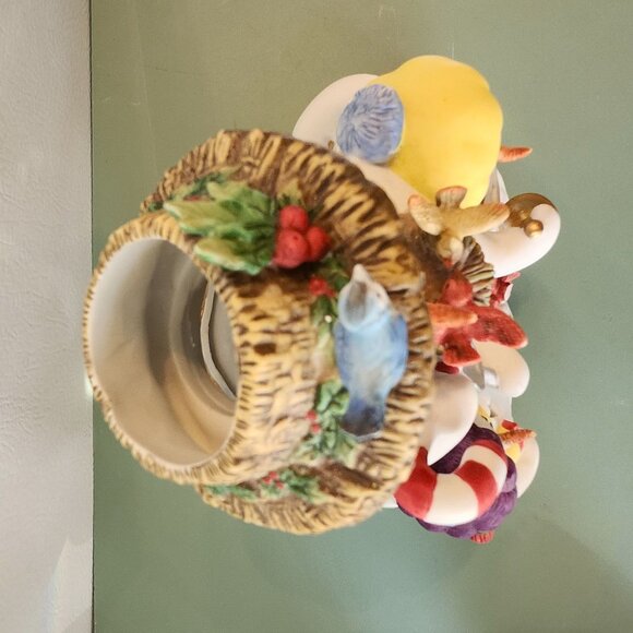 Snowman Family Ceramic Tealight Candle Holder Figurine Retired Snowbell PartyLit - Picture 8 of 12